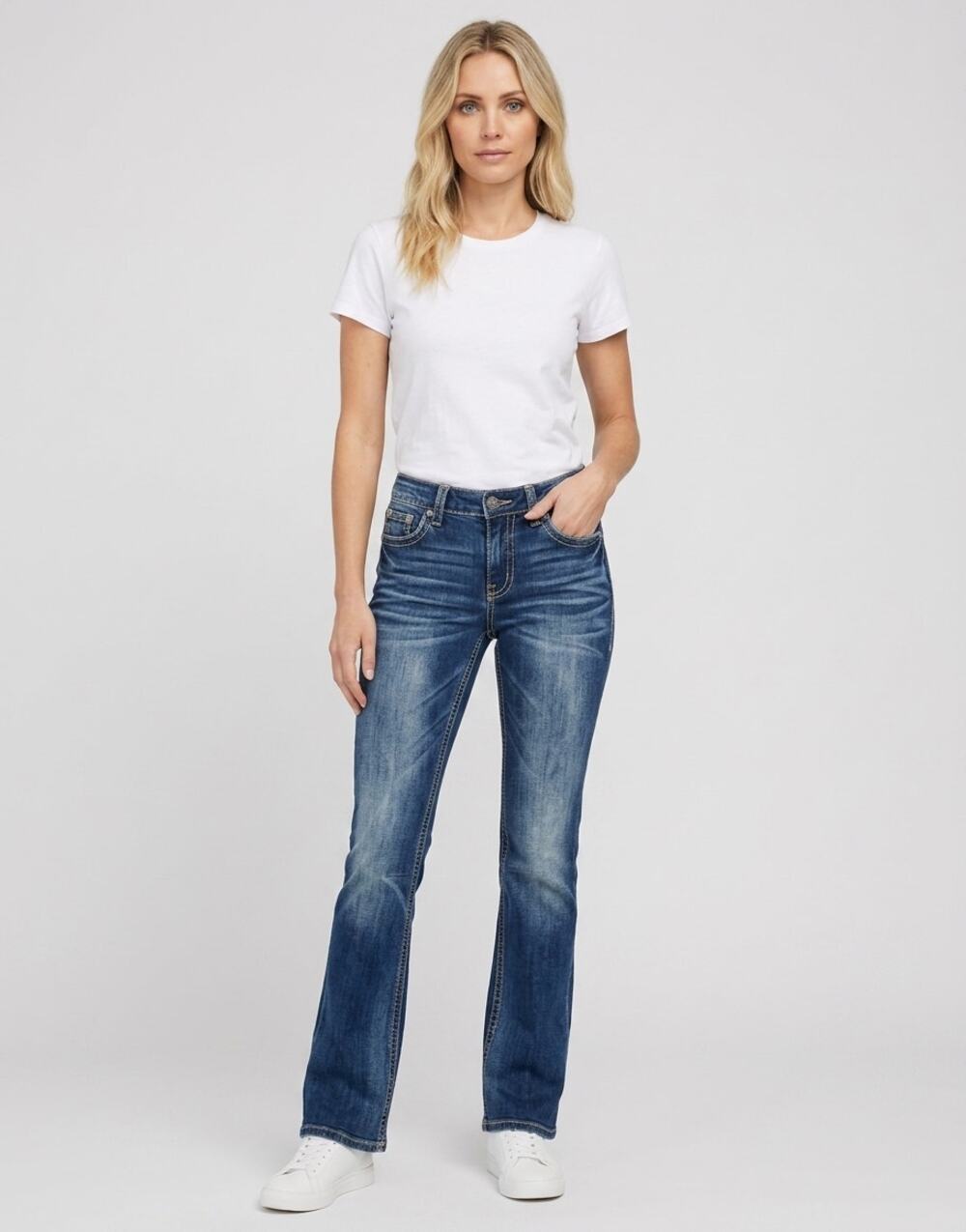 Bongo Blue Bootcut Stretch Dark Wash Jeans Women Size 3